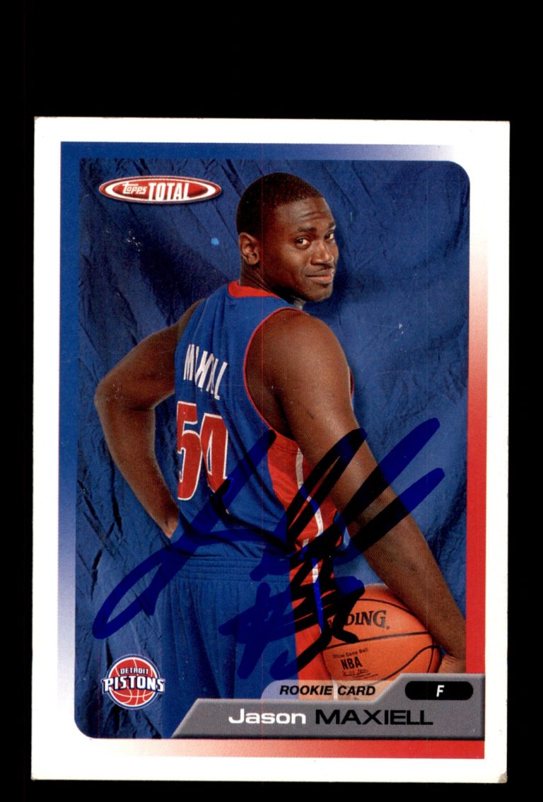 Signed Basketball Card Auto Jason Maxiell 2005-06 Topps Total #320 Pistons