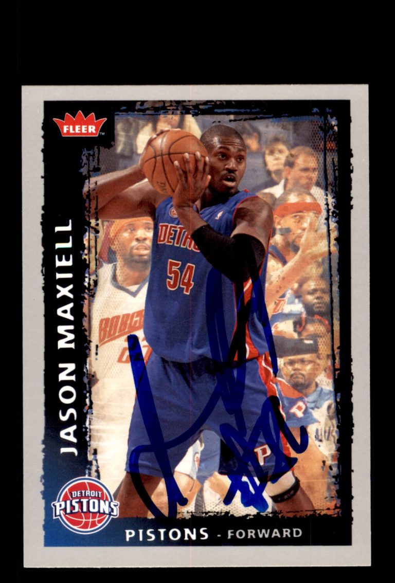 Signed Basketball Card Auto Jason Maxiell 2008-09 Fleer #10 Detroit Pistons