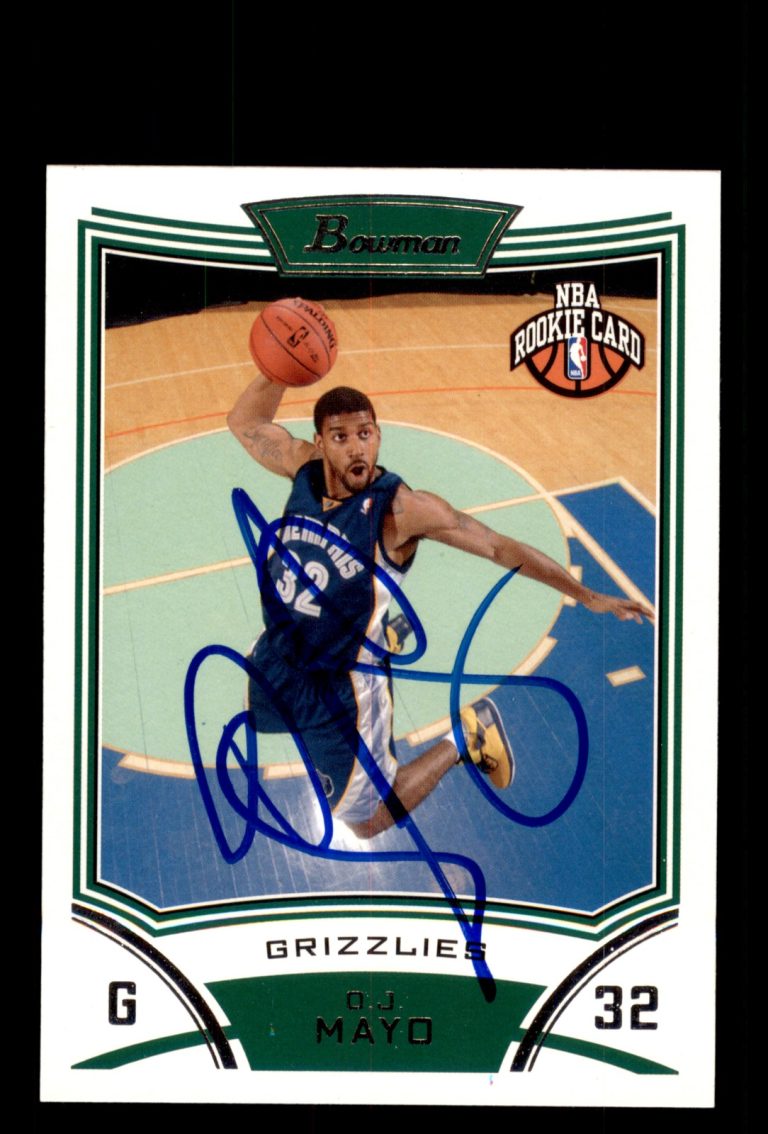 Signed Basketball Card Auto O.J. Mayo 2008-09 Bowman #113 Memphis Grizzlies