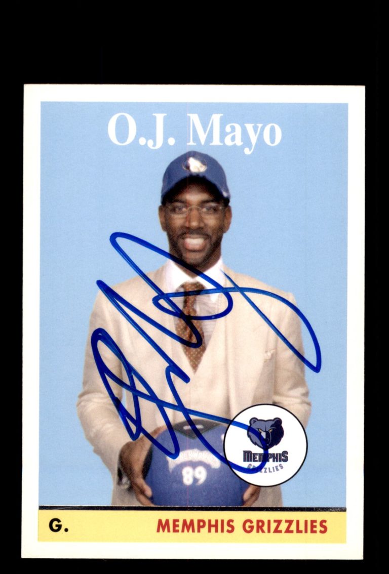 Signed Basketball Card Auto O.J. Mayo 2008-09 Topps #198 Memphis Grizzlies