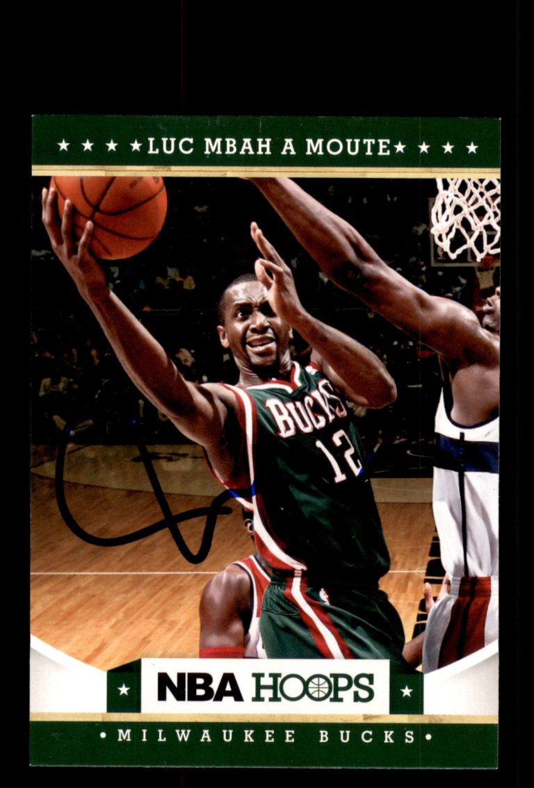 Signed Basketball Card Auto Luc Mbah a Moute 2012-13 Hoops #106 Milwaukee Bucks
