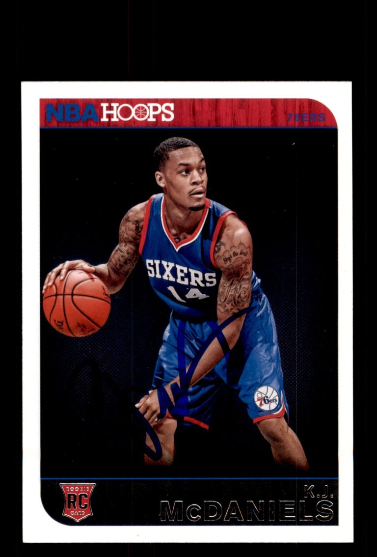 Signed Basketball Card Auto K.J. McDaniels 2014-15 Hoops #286 Philadelphia 76ers
