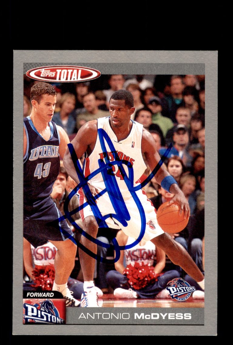 Signed Basketball Card Auto Antonio Mcdyess 2004-05 Topps Total #189 Pistons