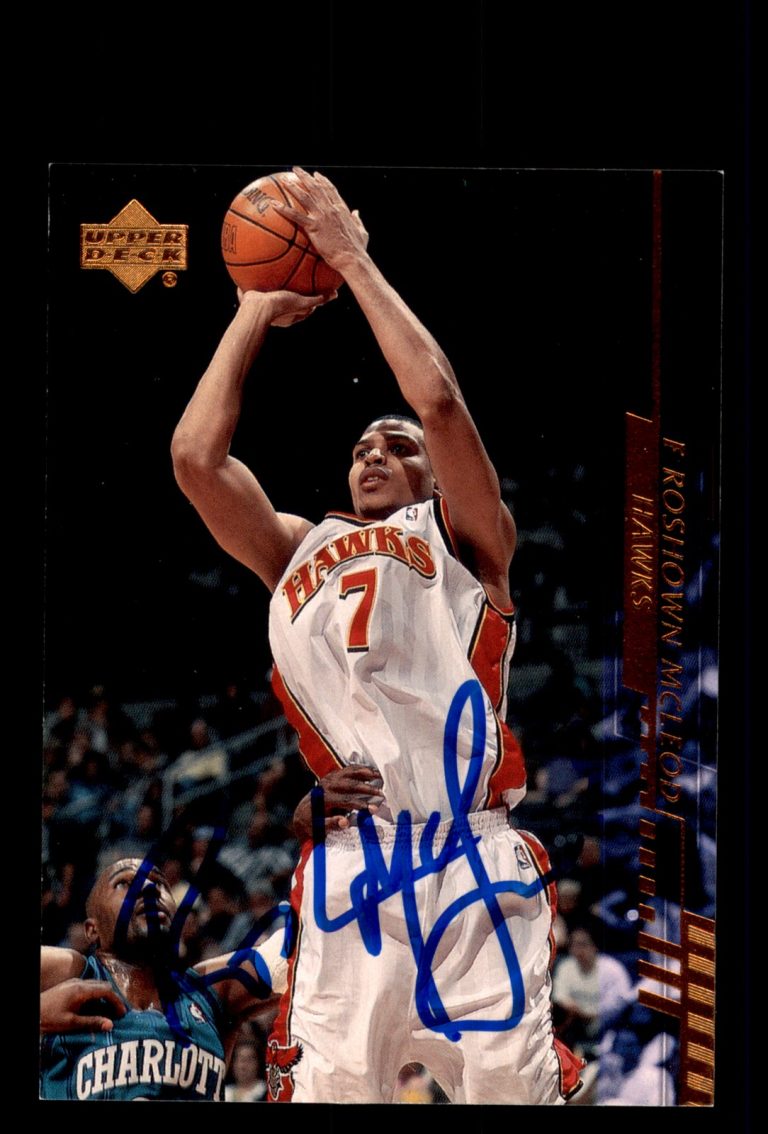 Signed Basketball Card Auto Roshown McLeod 2000-01 Upper Deck #5 Atlanta Hawks