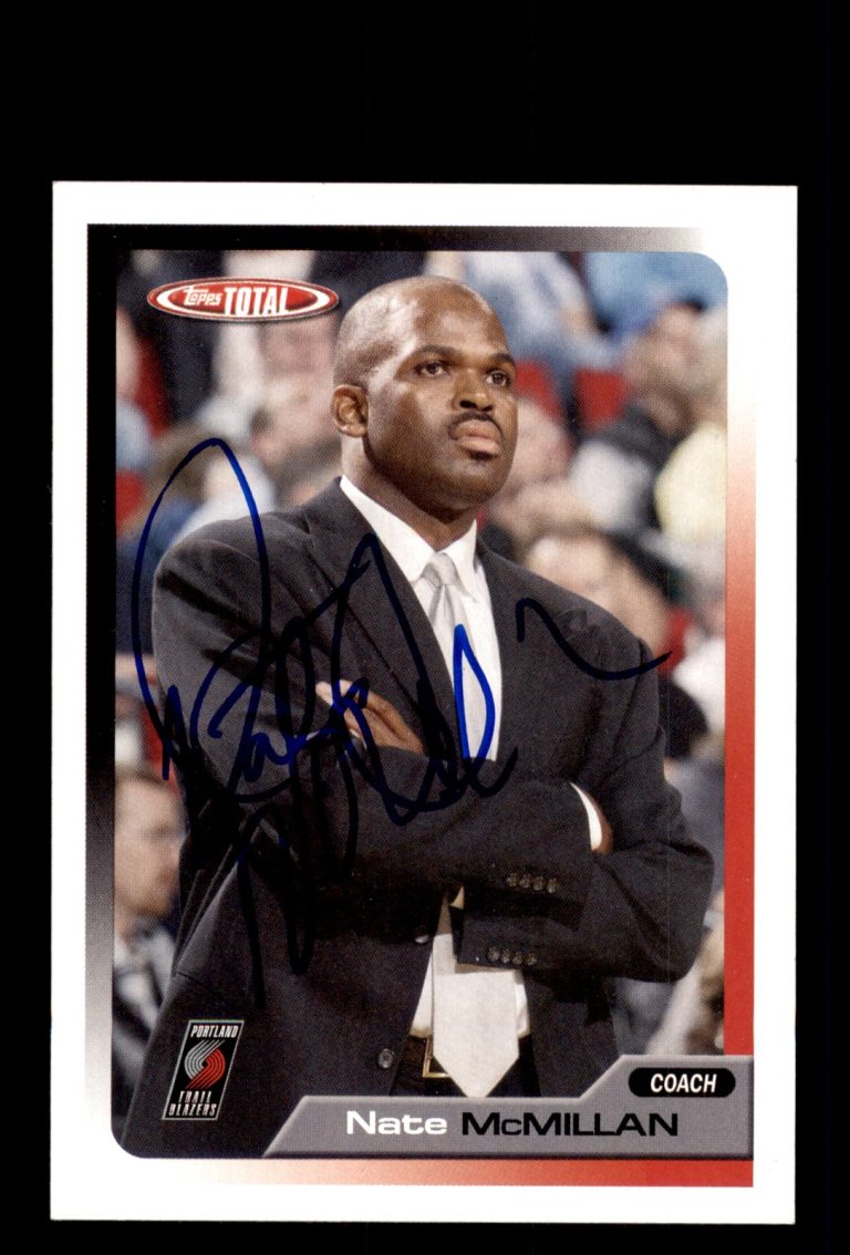 Signed Basketball Card Auto Nate McMillan 2005-06 Topps Total #407 Blazers