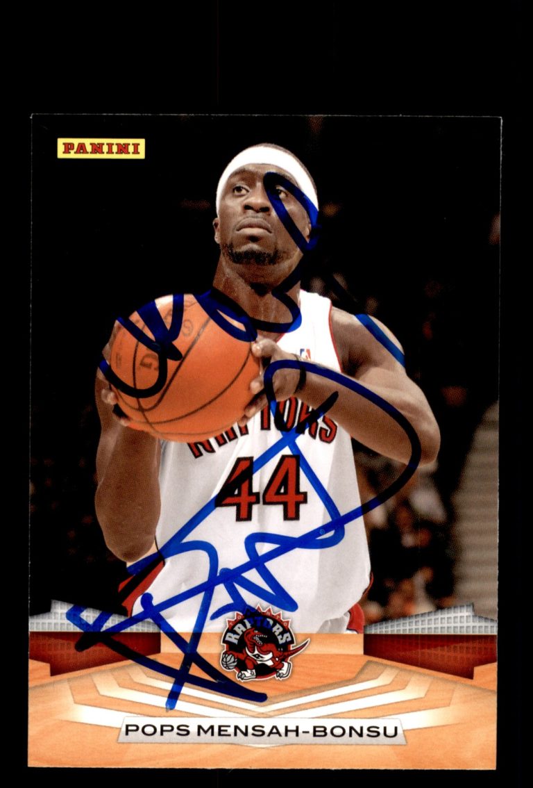 Signed Basketball Card Auto Pops Mensah-Bonsu 2009-10 Panini #46 Toronto Raptors