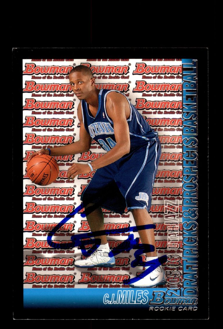 Signed Basketball Card Auto C.J. Miles 2005-06 Bowman #122 Utah Jazz