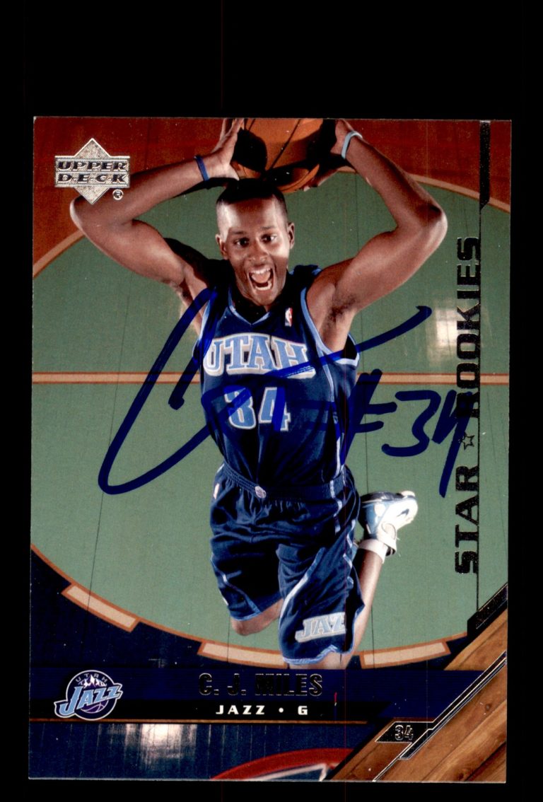 Signed Basketball Card Auto C.J. Miles 2005-06 Upper Deck #203 Utah Jazz