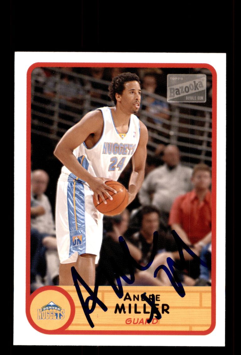 Signed Basketball Card Auto Andre Miller 2003-04 Bazooka #87 Denver Nuggets