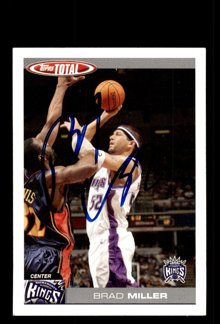 Signed Basketball Card Auto Brad Miller 2004-05 Topps Total #304 Kings