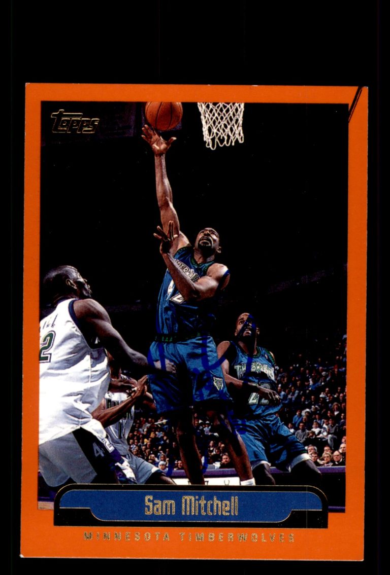 Signed Basketball Card Auto Sam Mitchell 1999-00 Topps #56 Timberwolves