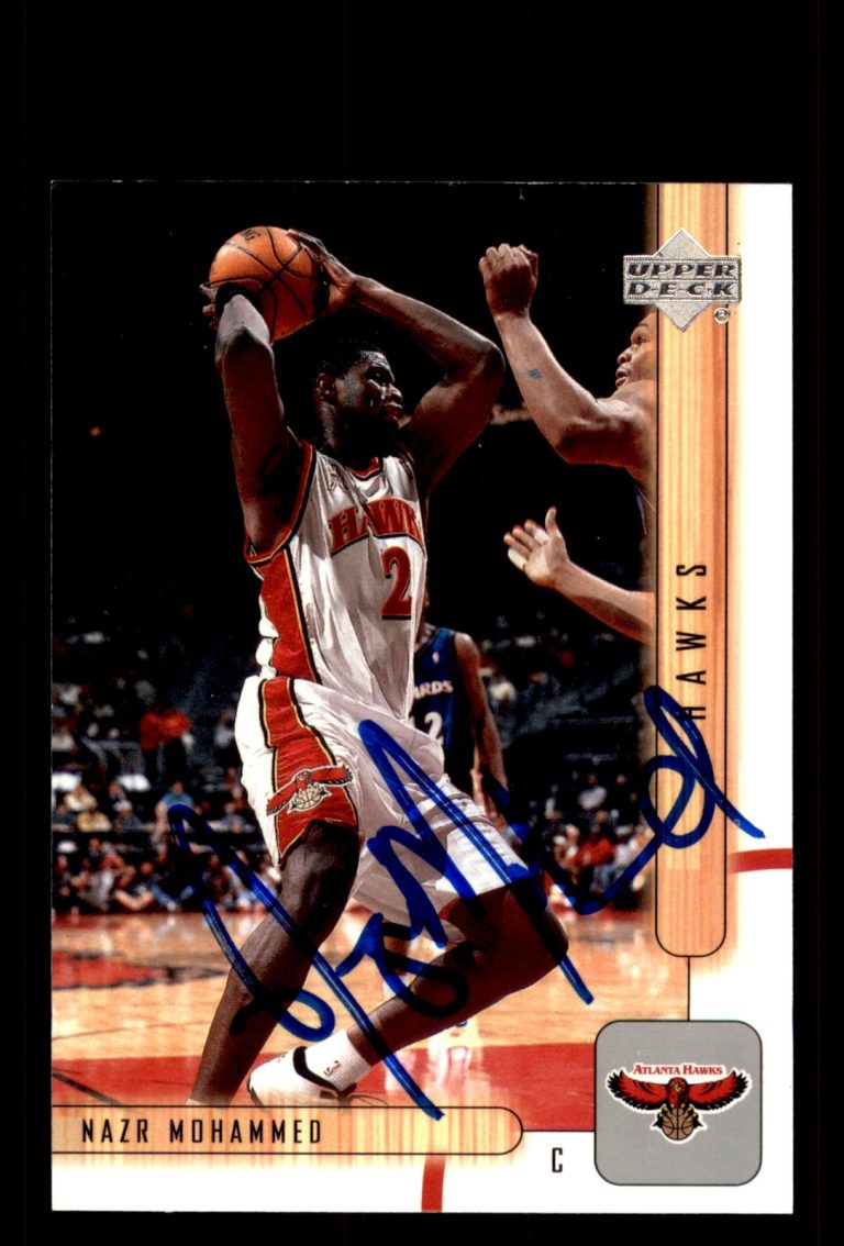 Signed Basketball Card Auto Nazr Mohammed 2001-02 Upper Deck #227 Atlanta Hawks