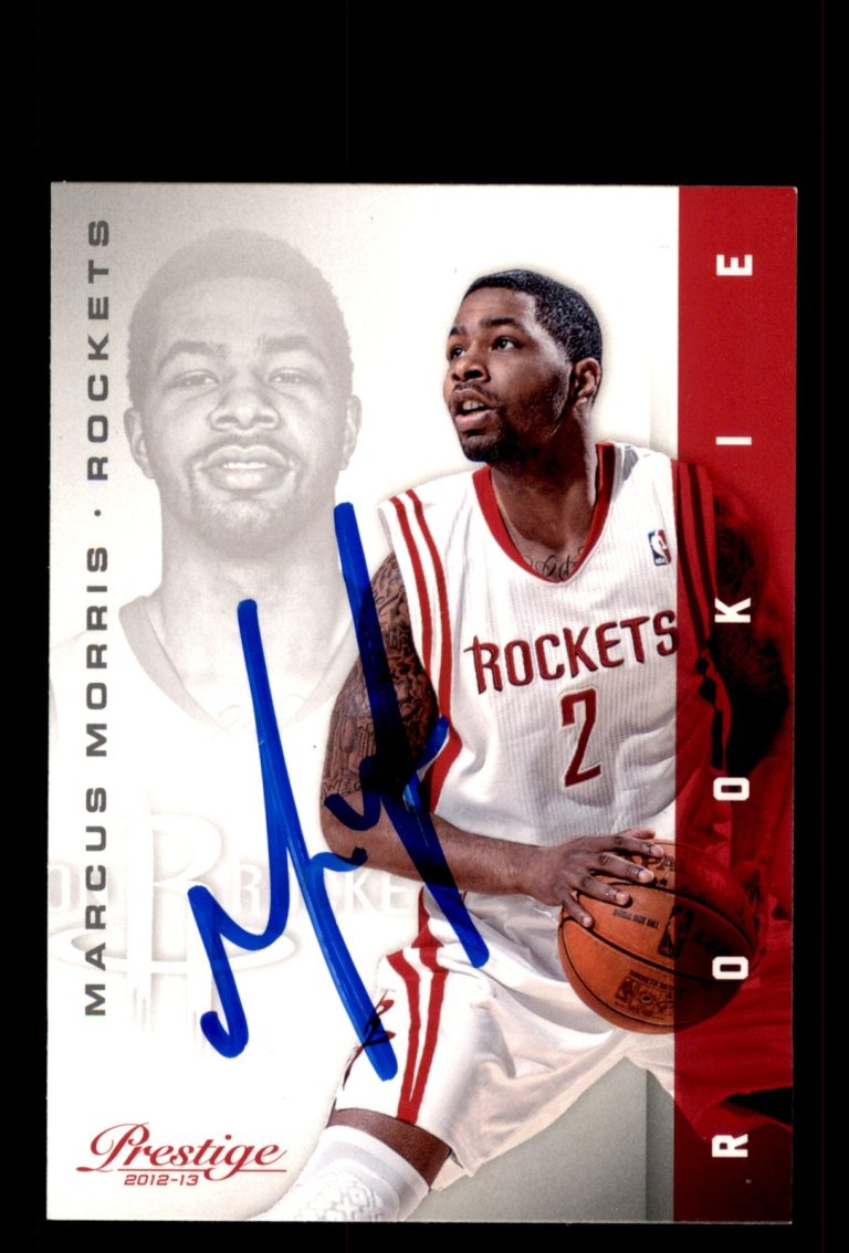Signed Basketball Card Auto Marcus Morris 2012-13 Panini Prestige #189 Rockets