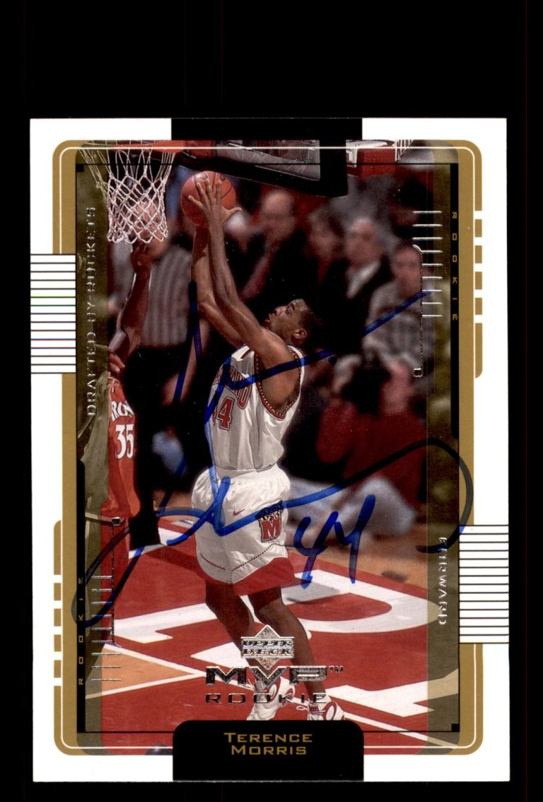 Signed Basketball Card Auto Terence Morris 2001-02 Upper Deck MVP #204 Rockets
