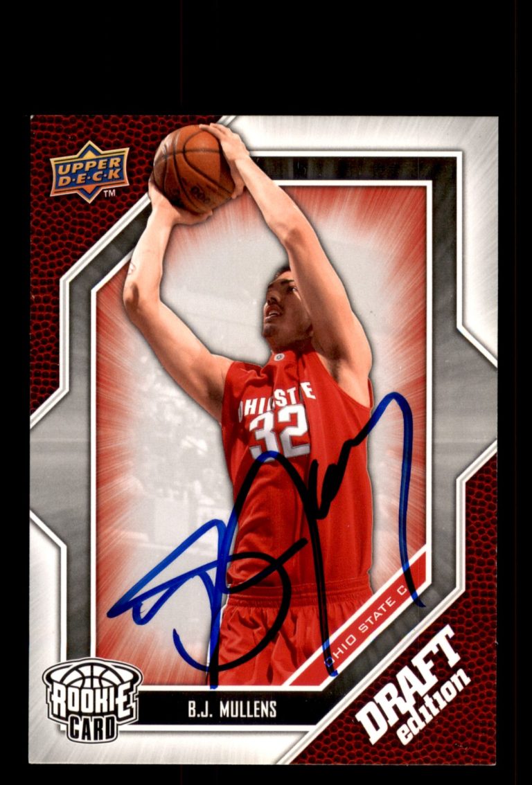 Signed Basketball Card Auto B.J. Mullens 2009-10 Upper Deck Draft #10 Ohio State