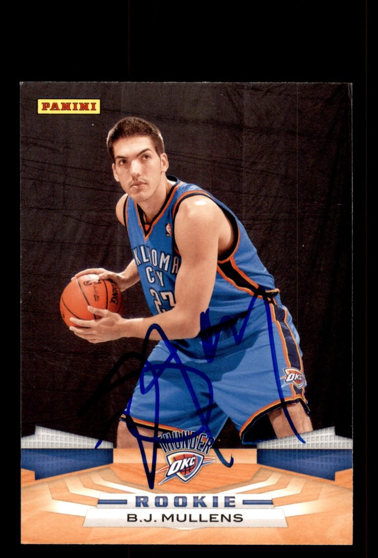 Signed Basketball Card Auto B.J. Mullens 2009-10 Panini #374 Oklahoma City