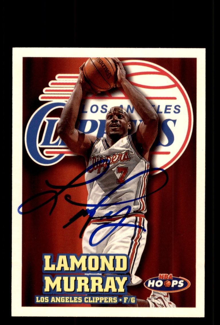 Signed Basketball Card Auto Lamond Murray 1997-98 Hoops #252 Clippers