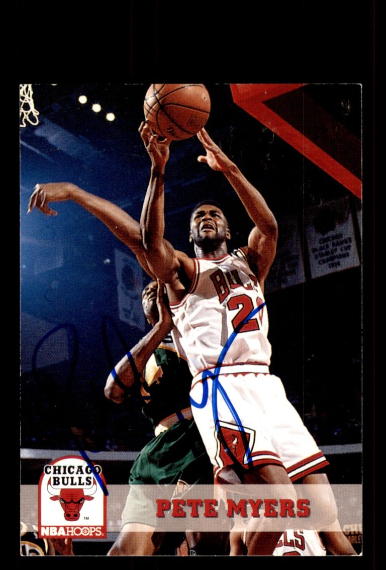 Signed Basketball Card Auto Pete Myers 1993-94 Hoops #314 Chicago Bulls