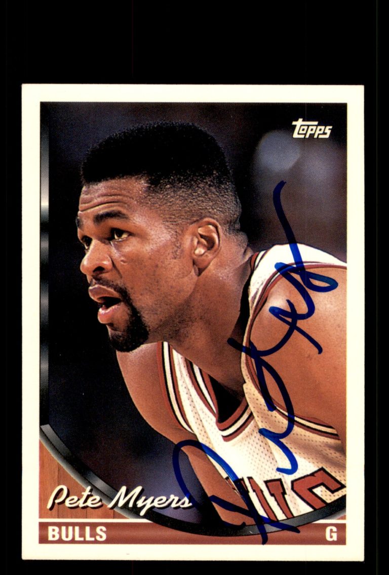Signed Basketball Card Auto Pete Myers 1993-94 Topps #235 Chicago Bulls