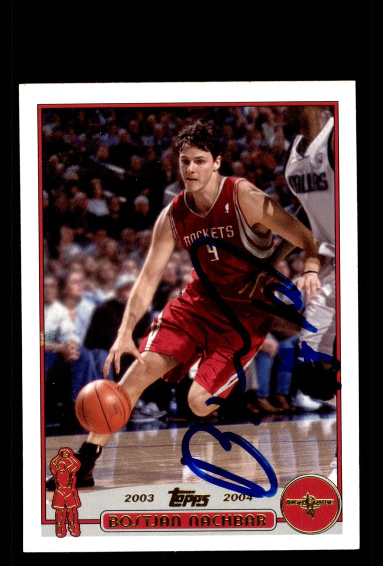 Signed Basketball Card Auto Bostjan Nachbar 2003-04 Topps #209 Houston Rockets