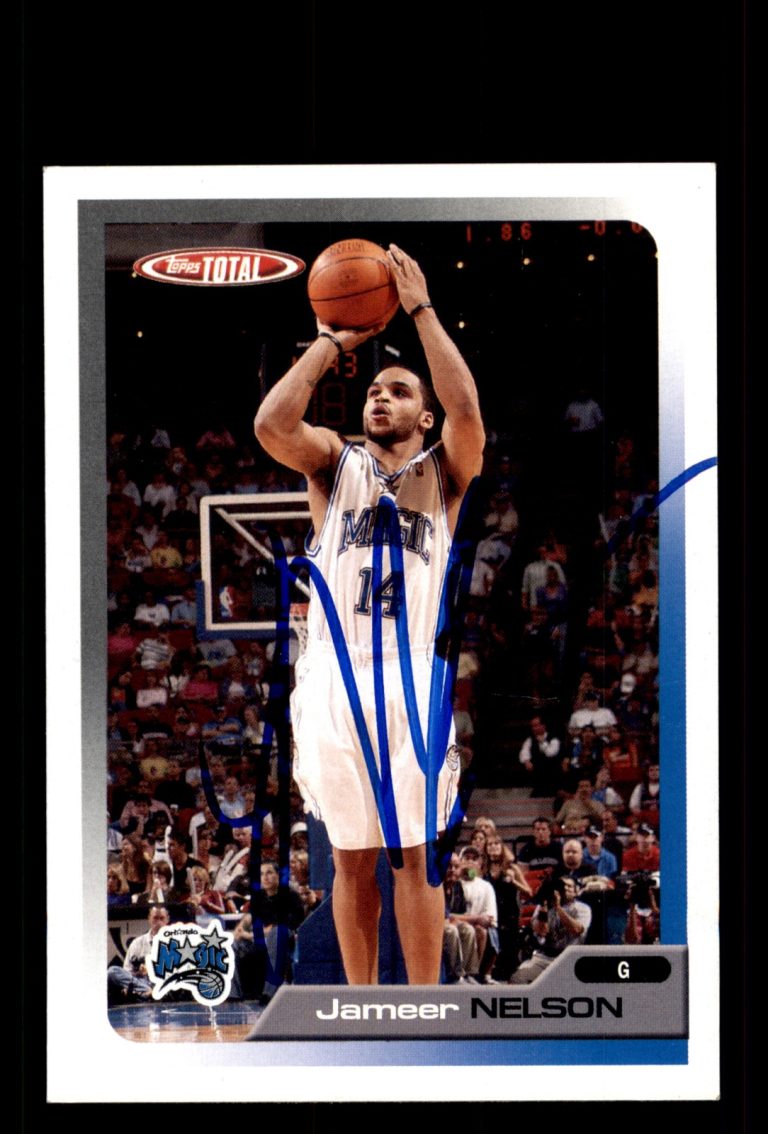 Signed Basketball Card Auto Jameer Nelson 2005-06 Topps Total #105 Orlando Magic