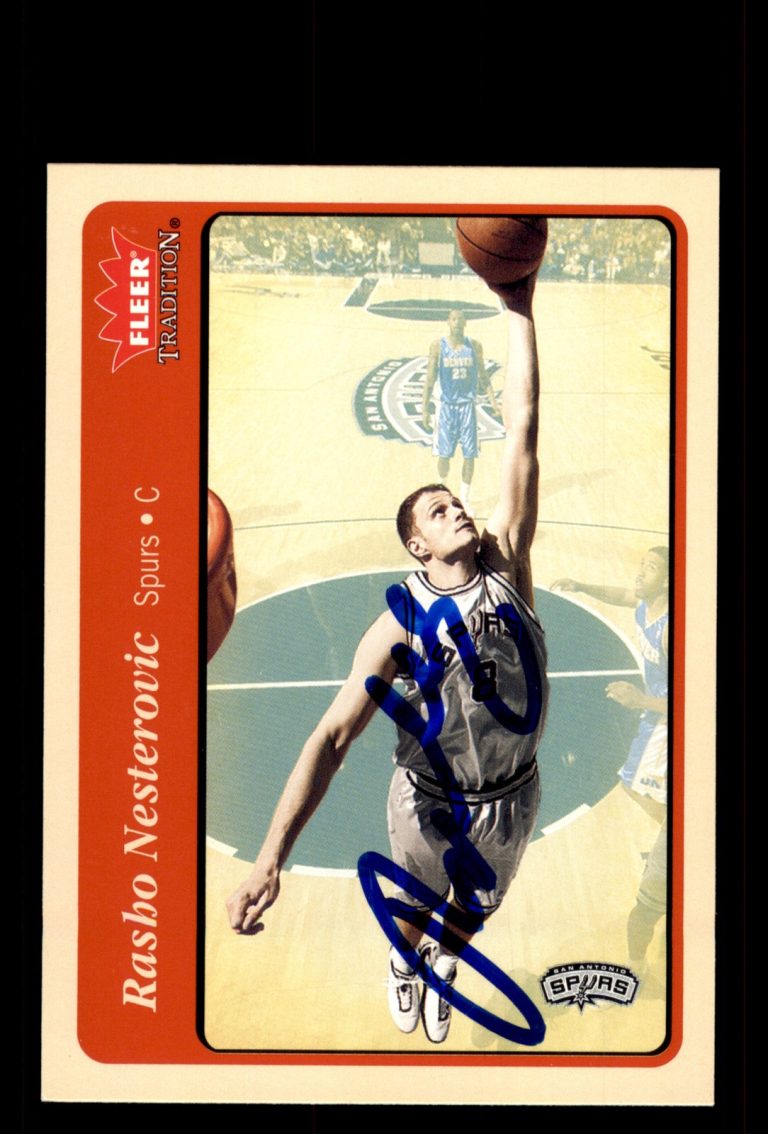 Signed Basketball Card Auto Rasho Nesterovic 2004-05 Fleer Tradition #84