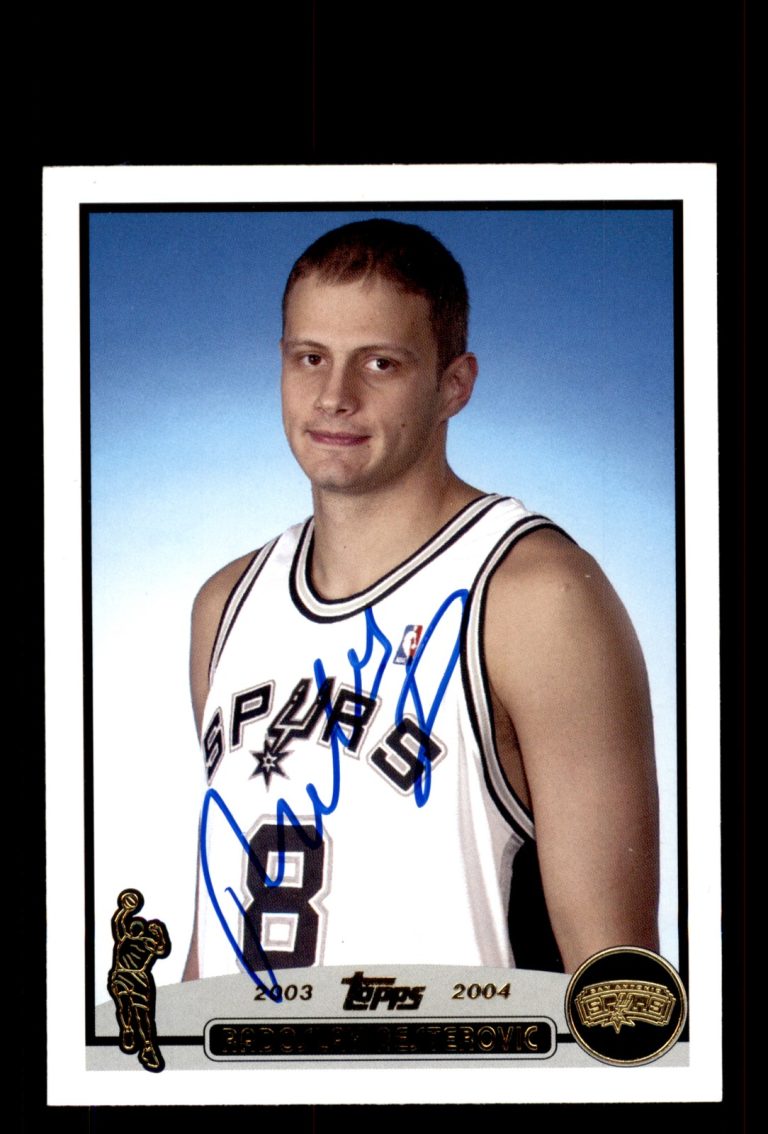 Signed Basketball Card Auto Rasho Nesterovic 2003-04 Topps #194 Spurs