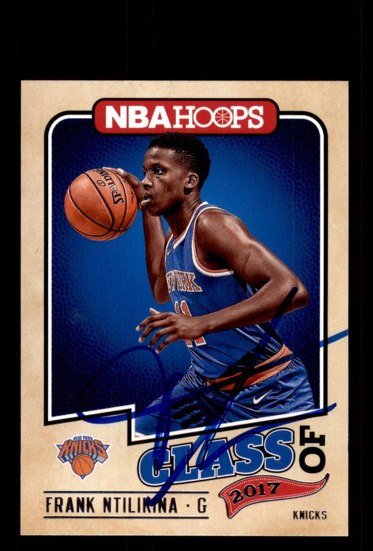 Signed Basketball Card Auto Frank Ntilikina 2017-18 Hoops #8 New York Knicks