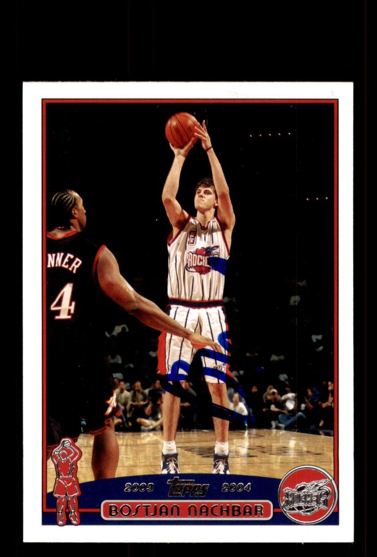 Signed Basketball Card Auto Bostjan Nachbar 2003-04 Topps #209 Houston Rockets