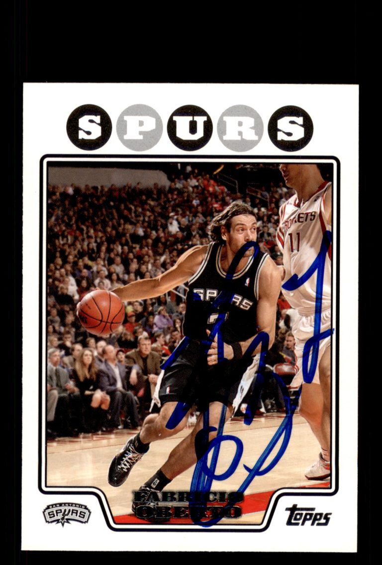 Signed Basketball Card Auto Fabricio Oberto 2008-09 Topps #79 San Antonio Spurs