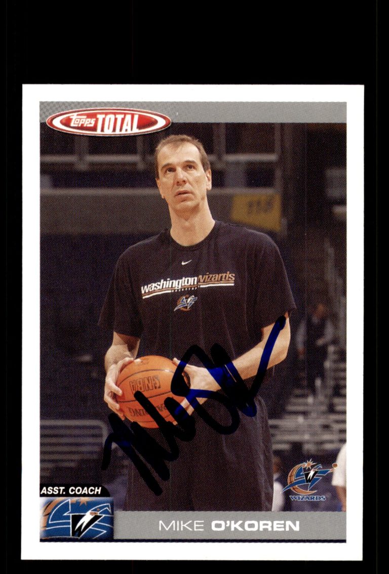 Signed Basketball Card Auto Mike O'Koren 2004-05 Topps Total #420 Wizards