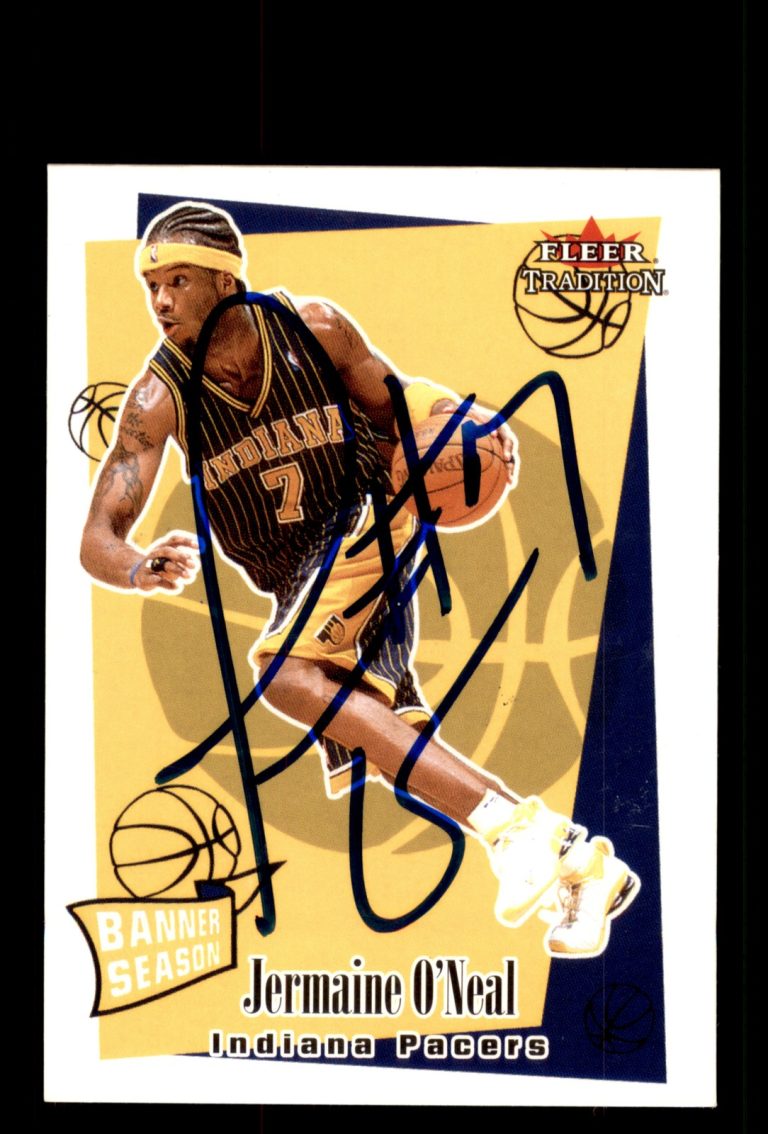 Signed Basketball Card Auto Jermaine O'Neal 2003-04 Fleer Tradition #236 Pacers