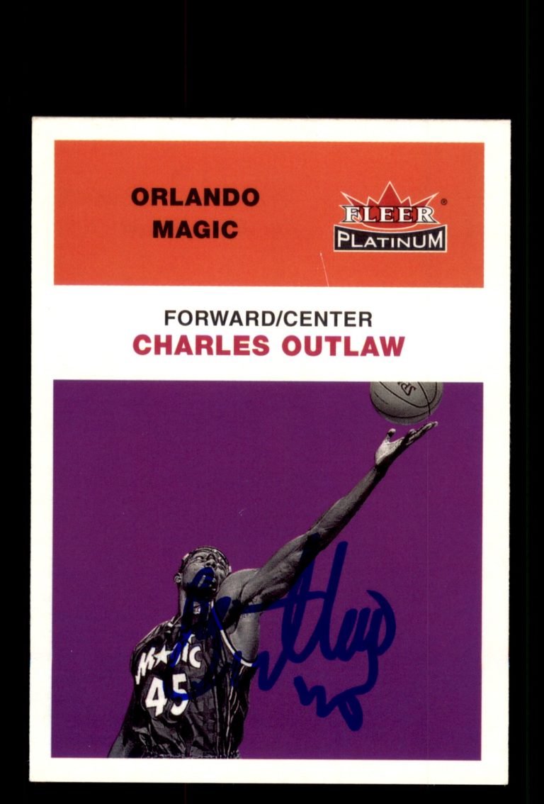 Signed Basketball Card Auto Charles Outlaw 2001-02 Fleer Platinum #101 Magic