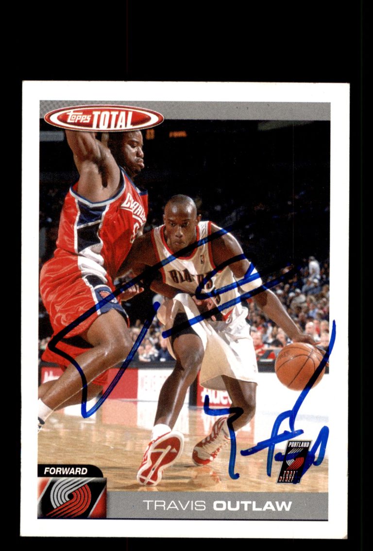 Signed Basketball Card Auto Travis Outlaw 2004-05 Topps Total #256 Trail Blazers