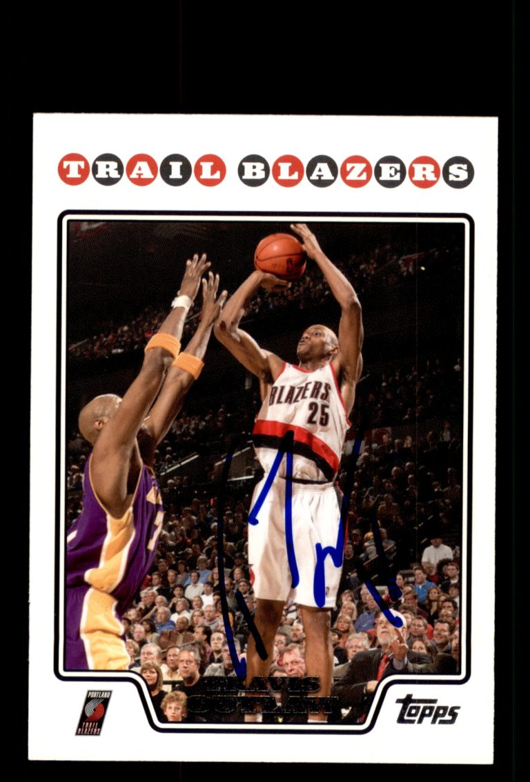 Signed Basketball Card Auto Travis Outlaw 2008-09 Topps #68 Trail Blazers