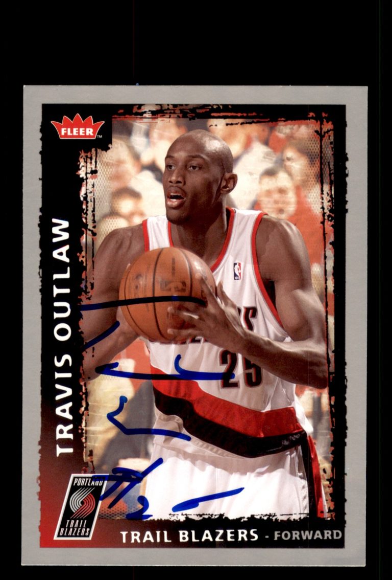 Signed Basketball Card Auto Travis Outlaw 2008-09 Fleer #164 Trail Blazers