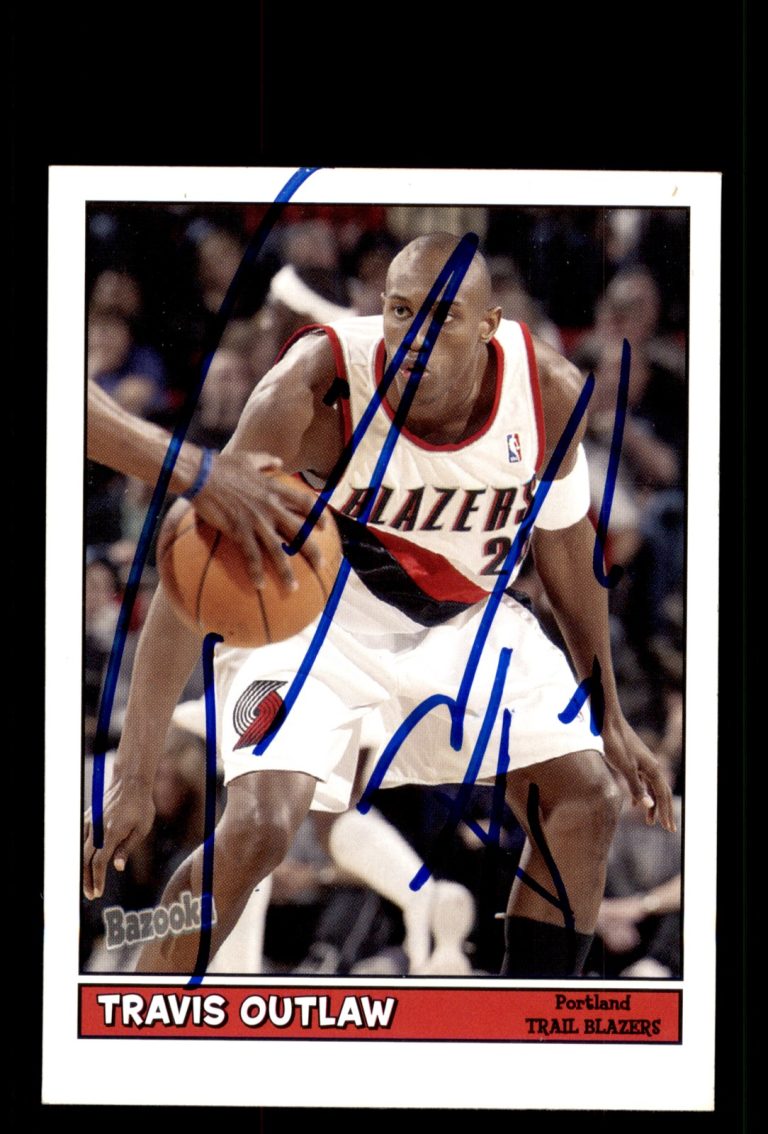 Signed Basketball Card Auto Travis Outlaw 2005-06 Bazooka #68 Trail Blazers