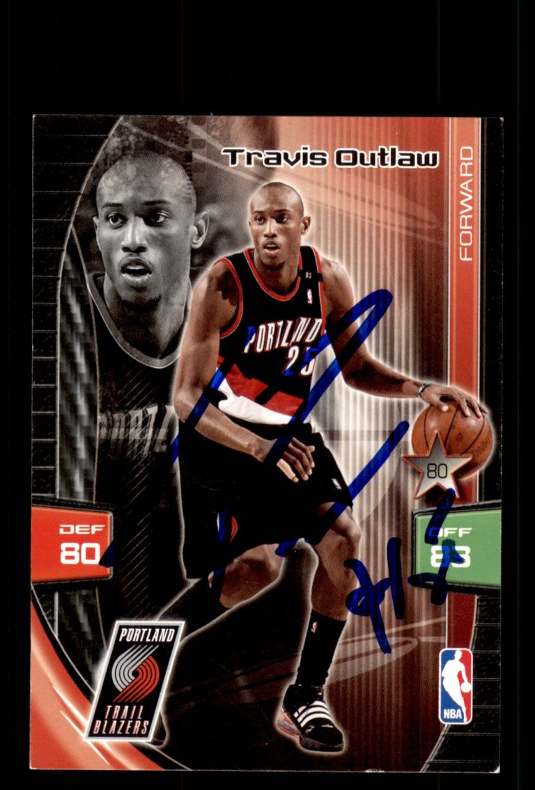 Signed Basketball Card Auto Travis Outlaw 2009-10 Panini Adrenalyn XL
