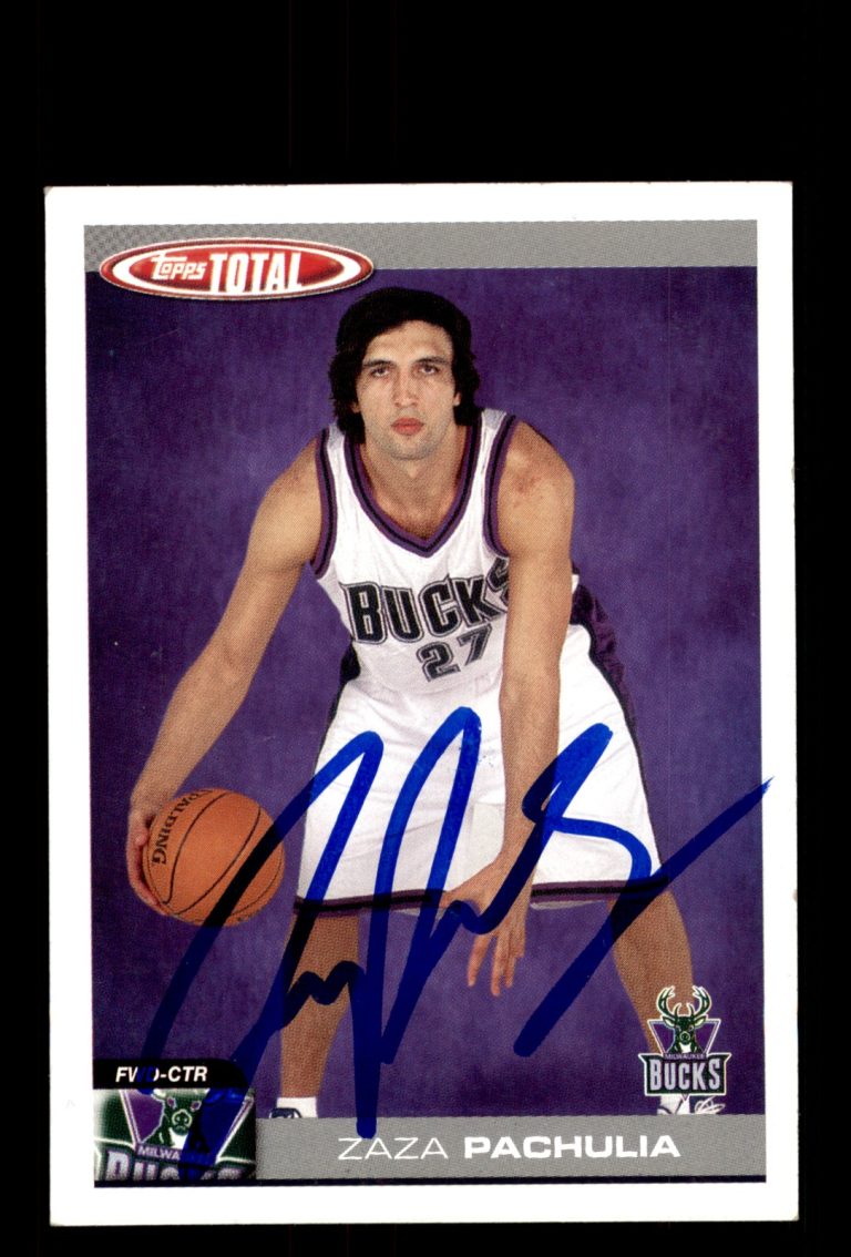 Signed Basketball Card Auto Zaza Pachulia 2004-05 Topps Total #249 Bucks