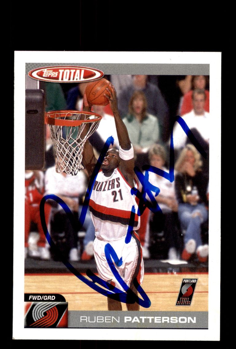 Signed Basketball Card Auto Ruben Patterson 2004-05 Topps Total #100