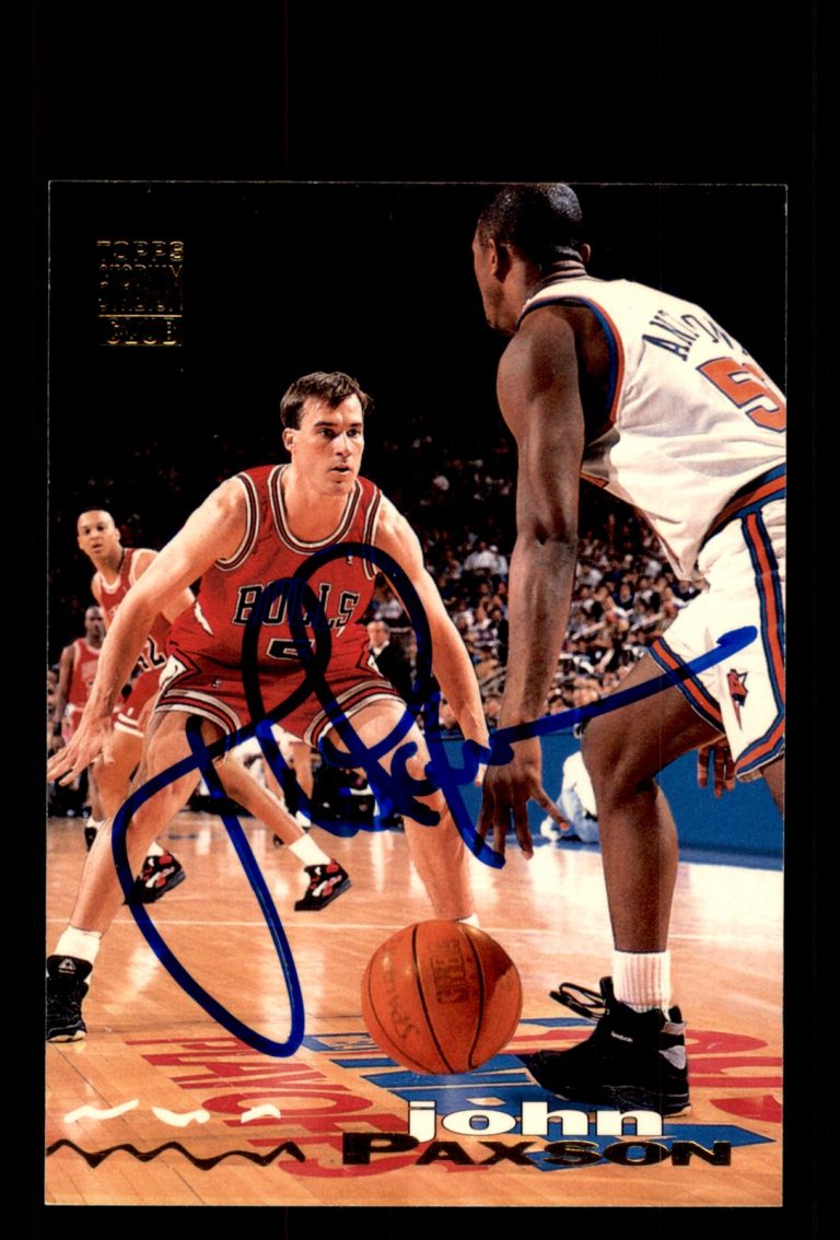 Signed Basketball Card Auto John Paxson 1993-94 Stadium Club #92 Chicago Bulls