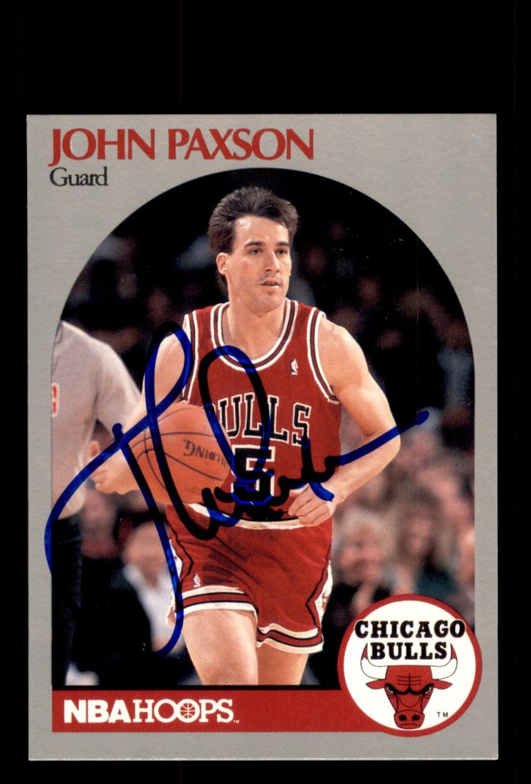 Signed Basketball Card Auto John Paxson 1990-91 Hoops #67 Chicago Bulls