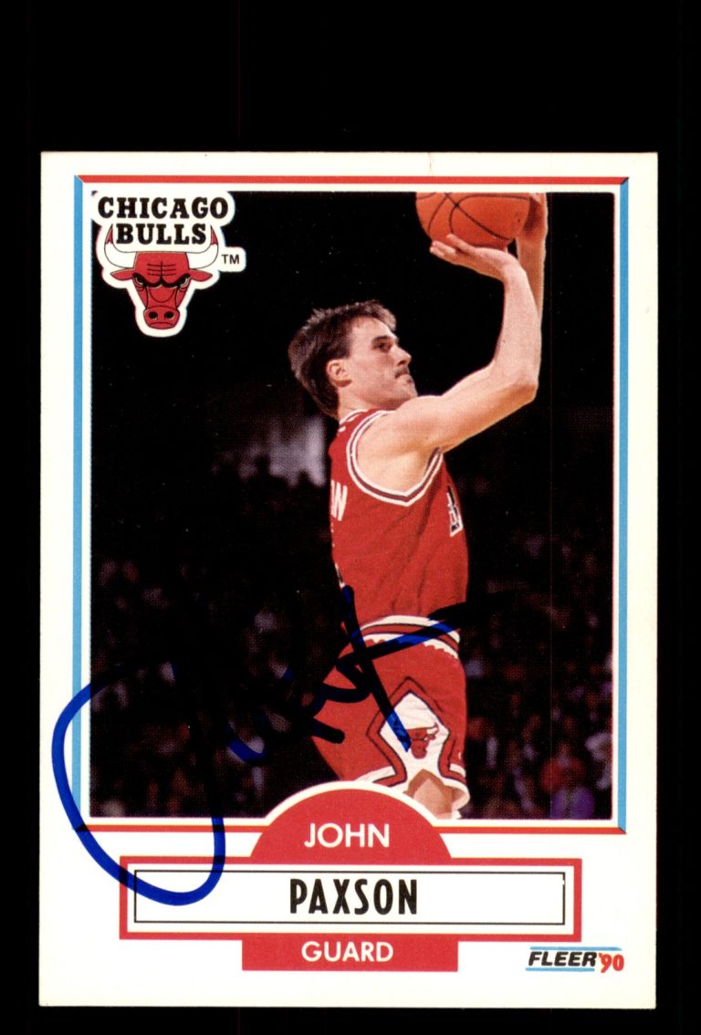 Signed Basketball Card Auto John Paxson 1990-91 Fleer #28 Chicago Bulls