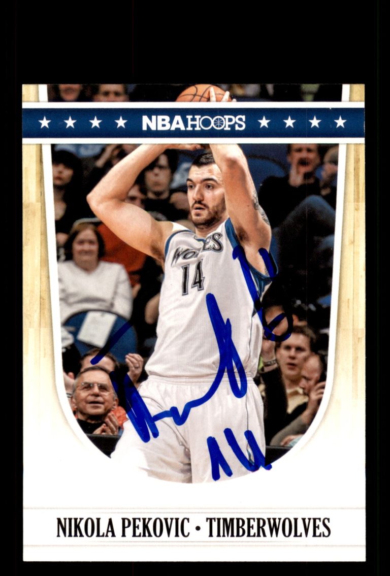 Signed Basketball Card Auto Nikola Pekovic 2011-12 Hoops #139 Timberwolves
