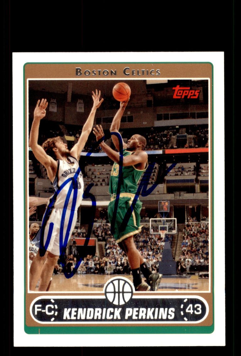 Signed Basketball Card Auto Kendrick Perkins 2006-07 Topps #215 Boston Celtics