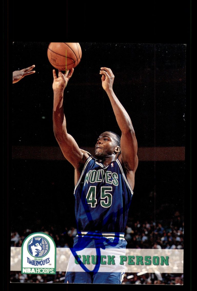 Signed Basketball Card Auto Chuck Person 1993-94 Hoops #132 Timberwolves