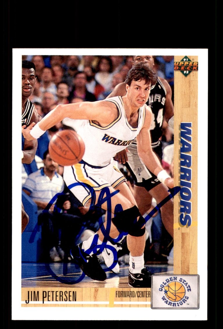 Signed Basketball Card Auto Jim Petersen 1991-92 Upper Deck #270 Warriors