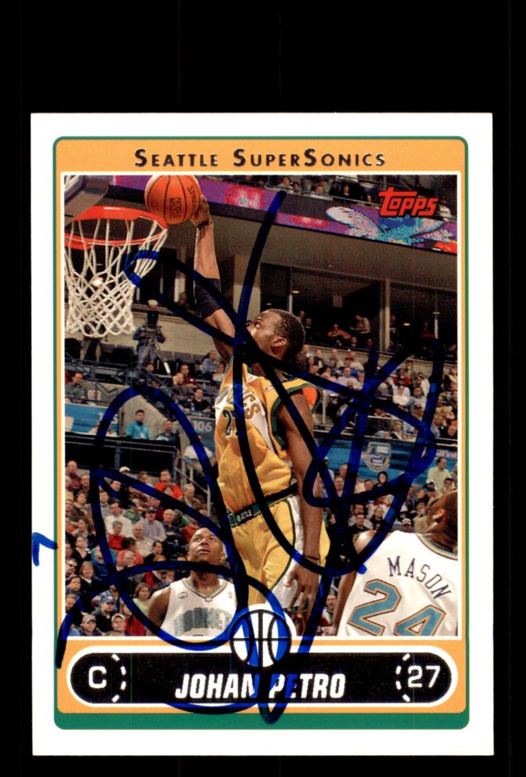 Signed Basketball Card Auto Johan Petro 2006-07 Topps #76 Seattle SuperSonics