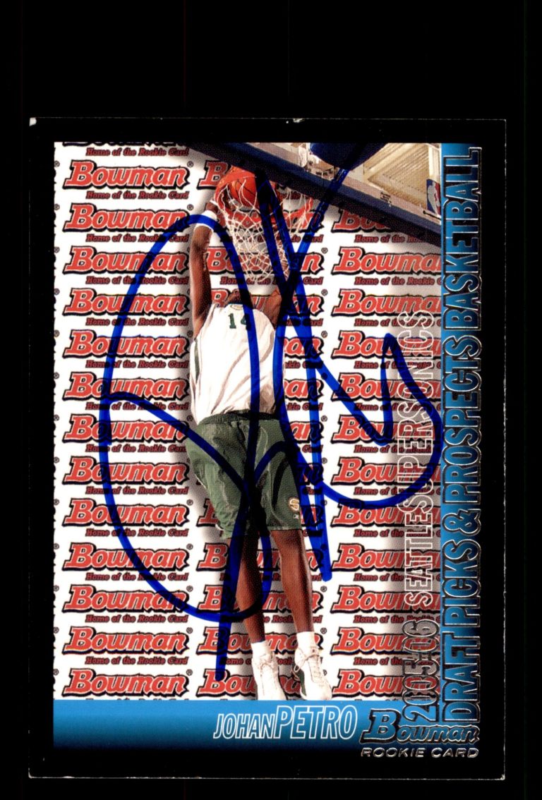 Signed Basketball Card Auto Johan Petro 2005-06 Bowman #136 Seattle SuperSonics