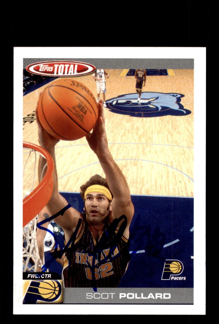 Signed Basketball Card Auto Scot Pollard 2004-05 Topps Total #292 Indiana Pacers